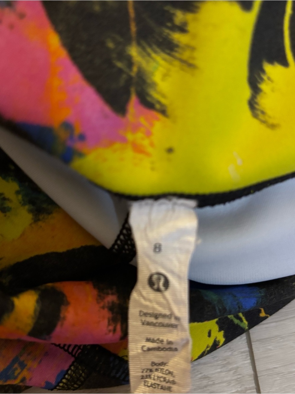 Lululemon Wunder Under / Wunder Train Bike Shorts – Paint Stroke Print Sz 8 - Picture 8 of 9